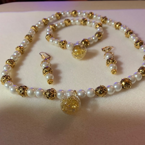 Set of Handmade Beaded Necklace, Bracelet and Earring set by Unique By Faith®. - Picture 3 of 4